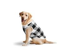 Salelf White and Black Plaid Pattern for Dog Costume, All Season Soft Pure Cotton Pet Harness, Outerwear for Medium to Large Dogs, Outdoor Walking