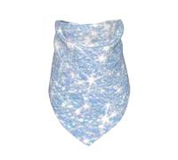 Salelf White Bule Glitter Dog Bandana Premium Durable Triangle Scarf -1 PackWashable Make Your Pooch Stand Out Dog Bandana Suitable for Neutral Large Dogs