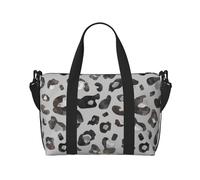 Salelf Wild Animal Leopard Print Pattern Travel Bag Weekender Bags for Women Men Carry on Overnight Bag Tote Bag Yoga Gym Bag With Adjustable Straps for Gym, Work, Personal Items, Black, One Size