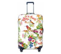 Salelf Wild Exotic Birds And Flowers for Luggage Cover Washable Elasticated Suitcase Covers TSA Approved Stylish Dust and Scratch Resistant Case Protector for Kids and Adults, Black, L