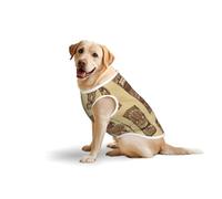 Salelf Wooden Tiki Idols for Dog Costume, All Season Soft Pure Cotton Pet Harness, Outerwear for Medium to Large Dogs, Outdoor Walking