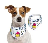 Salelf You are so Sweet for Dog Bandana Adjustable - Quick Dry & Breathable Cotton, Cute Floral Pattern for Small Medium Large Dogs, Perfect for Holiday Photos