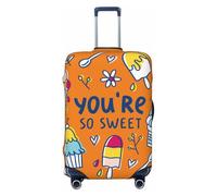 Salelf You are so Sweet for Luggage Cover Washable Elasticated Suitcase Covers TSA Approved Stylish Dust and Scratch Resistant Case Protector for Kids and Adults, Black, L