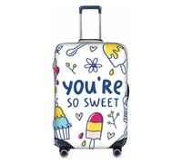 Salelf You are so Sweet for Luggage Cover Washable Elasticated Suitcase Covers TSA Approved Stylish Dust and Scratch Resistant Case Protector for Kids and Adults, White, L