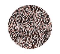 Salelf Zebra Skin and Leopard Print for Round Mouse Pad with Stitched Edge Premium-Textured Waterproof Non-Slip Rubber Base Desktop Protection Mat Diameter 8.7 inches