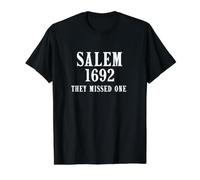 Salem 1692 They Missed One Funny Witch History Graphic Value Graphic T-Shirt, Men, Black, S