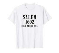 Salem 1692 They Missed One Funny Witch History Graphic Value Graphic T-Shirt, Men, White, M