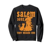 Salem 1692 They Missed One Witch And Cat Halloween Sweatshirt