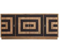 Salem Black and Mango Wood 4 Door Extra Large Sideboard - 200cm