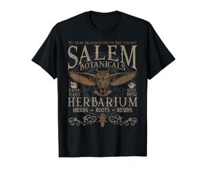 Salem Botanicals Herbarium Owl Garden Witch Value Graphic T-Shirt, Men, Black, S
