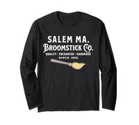Salem Broomstick Co Witch Magic Enchanted Vintage Design Long Sleeve T-Shirt