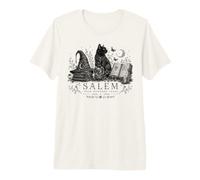 Salem Four Hundred Years Black Cat Witchcraft Scene Premium T-Shirt
