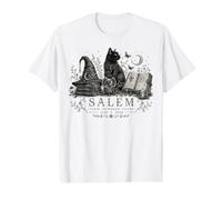 Salem Four Hundred Years Black Cat Witchcraft Scene Value Graphic T-Shirt