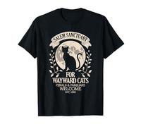 Salem Sanctuary For Wayward Cats Black Cat Halloween T-Shirt