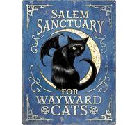 Salem Sanctuary For Wayward Cats Tin Sign Blue 30.5x40.7cm