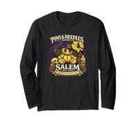 Salem Voodoo Doll Gothic Curiosity Raven Skull Folklore Art Long Sleeve T-Shirt