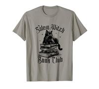 Salem Witch Book Club - Bookish Retro Halloween Black Cat T-Shirt