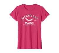 Salem's Lot Maine Nightlife Vampire Bat T-Shirt, Women, Red Heather, Medium