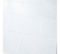 Salerna White Gloss Flat Ceramic Indoor Wall Tile, Pack Of 10, (L)402.4mm (W)251.6mm