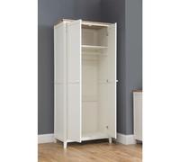 Salerno - 2 Door Wardrobe - Ivory/Oak - Wooden - Happy Beds