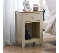 Salerno Bedside Cabinet - 1 Drawer - Ivory - Oak