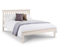 Salerno - Double Ivory & Wooden Two Tone Bed Frame - Shaker Style - 4ft6 - Happy Beds