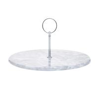 Salerno Grey Marble Cake Decor Display Stand Holder With Silver Handle For Kitch