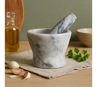 Salerno Grey Marble Curved Mortar and Pestle, Durable 250ml Marble Grinder for Kitchen, Non-Porous Premier Housewares Grey One Size