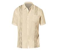 Sales Clearance Summer T Shirt for Men UK Short Sleeved Button Up Henley Loose Fit Cotton Plain T-Shirt Elegant Lightweight Top Yoga 2025 Blouses Formal Daily Basic Streetwear Khaki