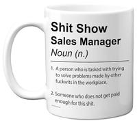 Sales Manager Mug - Sh*t Show - Novelty Gifts for Sales Manager from Colleague Friend, Rude Joke Presents, 11oz Ceramic Dishwasher Safe Premium Gift Mugs