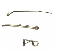 Sales Today Interiror 19mm Bay Window Eyelet Pole Kit 400cm Wall Mounted Easy Bend by Hand Curtain Pole Set (Antique Brass)