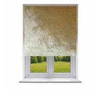 Sales Today Interiror Crushed Velvet Blackout Roller Blinds Champagne Child Safety Soft Touch Fabric Trimmable Thermal Blinds Drop 160cm (210cm)