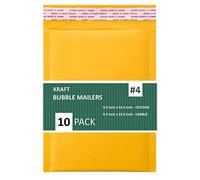 SALES4LESS #4 Kraft Bubble Mailers 9.5X14.5 Inches Shipping Padded Envelopes Self Seal Waterproof Cushioned Mailer 10 Pack,KBMVR_9.5X14.5-10 Gold