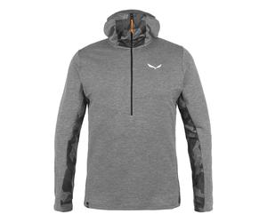 Salewa Mens Hooded Regular Fit Long Sleeve Sweatshirt in Heather Grey - Size Small