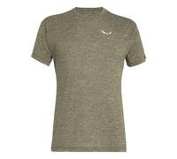Salewa - Breathable hiking T-shirt - Puez Melange Dry SS Tee M Dark Olive Melange for Men - Size M - Khaki Khaki M
