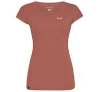 Salewa T-shirt Puez Melange Dry – Short Sleeve, Brown/Pink – Women Size 34