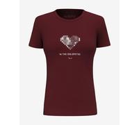 Salewa Pure Heart Dry Short Sleeve T-Shirt Maroon Women - 32