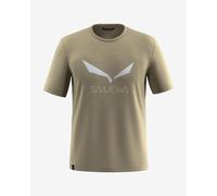 Salewa Solid Logo Dri-Rel Short Sleeve T-Shirt Greenish Beige - XL