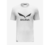 Salewa Solid Logo Dri-Rel Short Sleeve T-Shirt White Black Logo - XL