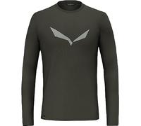 Salewa Solidlogo Dry Long Sleeve Tee Men, Dark Olive, 48/M, Male