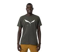 Salewa Solidlogo Dry M T-Shirt, Dark Olive Melange, XL, Male