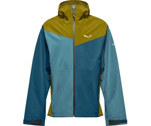 Salewa - Waterproof and windbreaker hiking jacket in POWERTEX - Puez 2.5L Ptx Jacket M Olive Oil Multi for Men in Recycled Polyester - Size L - Green Green L