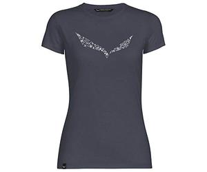 Salewa Women Solid Dry W S/S T-shirt - Premium Navy Melange, Size 38/32