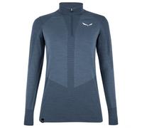 Salewa - Women's Zebru Medium Warm AMR Half Zip Tee - Merino base layer size 8, blue