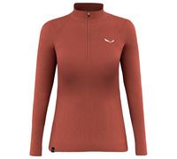 Salewa - Women's Zebru Medium Warm AMR Half Zip Tee - Merino base layer size 8, red