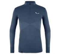 Salewa - Zebru Med Warm AMR Half Zip Tee - Merino base layer size M, blue