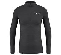 Salewa - Zebru Med Warm AMR Half Zip Tee - Merino base layer size XXL, grey/black
