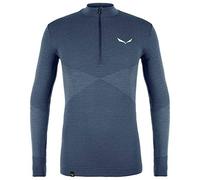 Salewa Zebru Medium Warm Amr M 1/2 Zip Tee, Dark Denim, L, Male