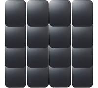 SALEX Replacement Metal Plates Set 16 Pack for Magnetic Car Mount. Kit of 16 Magnets for Back of Phone Case. Black Rectangular Iron Stickers Without Holes Discs. 3M Adhesive Backing Steel Sheets.