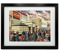 Salford. Rugby league Retro The Willows Stadium. Framed, Professionally Printed Red Devils Memorabilia Giclee Art Print